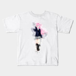 Shikimori Mi-chan - Shikimori's Not Just a Cutie (Watercolor) Kids T-Shirt